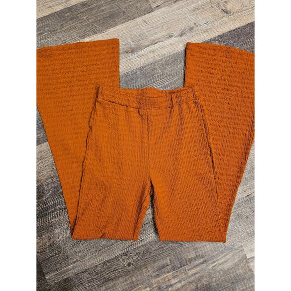 Stitch & pine textured boho flare yoga burnt orange rust Hippie small stitchfix - Picture 4 of 6